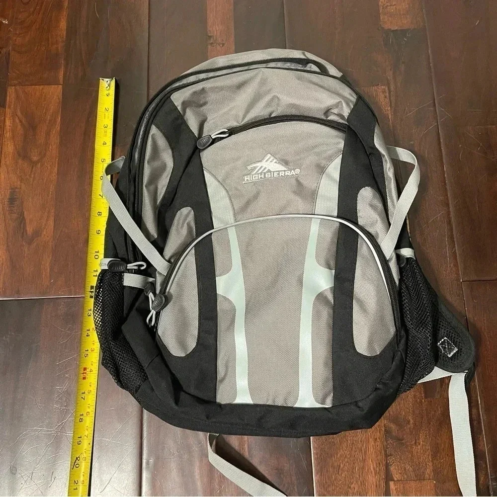 High Sierra Backpack Black And Gray Hiking School Travel